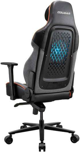 Cooler Master COUGAR NxSys Aero Gaming Chair with Integrated RGB Fan & Premium PVC Leather, Adjustable 3D Armrests, Elastomeric Mesh, Durable Steel Frame, 3" Wheels, 160kg Max Weight, Black-Orange | 3MARP0RB.0001 - thumbnail 6