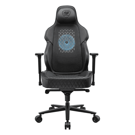 COUGAR NxSys Aero Gaming Chair with Integrated RGB Fan & Premium PVC Leather, Adjustable 3D Armrests, Elastomeric Mesh, Durable Steel Frame, 3" Wheels, 160kg Max Weight, Black 3MARP0RB.0001,4710483776472 - thumbnail 8