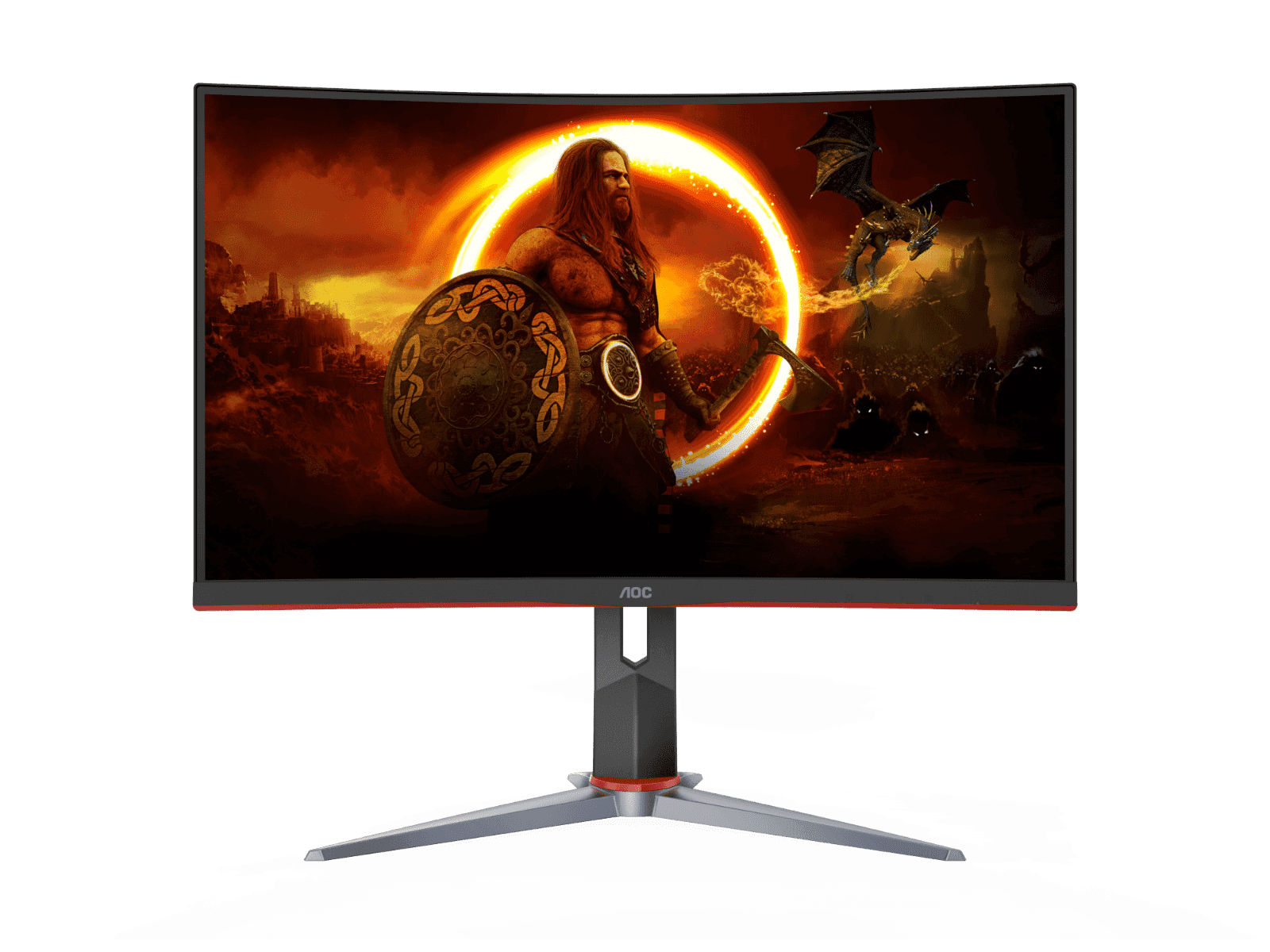 AOC AOC CQ27G4 Curved Gaming Monitor, 27" VA Display, QHD Resolution, 180Hz, 0.5ms (MPRT), Adaptive Sync, Low Input Lag, 16.7m Color Display, Black | CQ27G4/89 - thumbnail 2