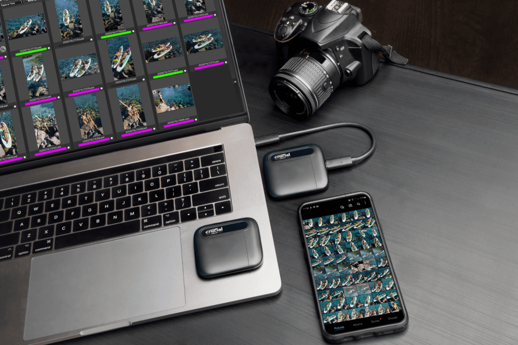 Crucial Crucial X6 4TB External Portable SSD, USB-C, 5.6x faster, PC, Mac, Sequential Read 800 MB/s,  PS4, Xbox One, Android devices, and more. | CT4000X6SSD9 - thumbnail 1