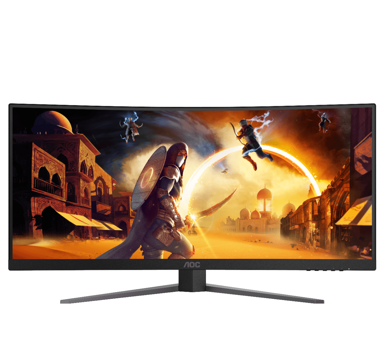 AOC CU34G4Z 34" WQHD Curved Gaming Monitor, WQHD 3440??1440 Fast VA, 0.3ms MPRT, 240 Hz, 1500R, DisplayHDR 400, Low Blue Light, HDMI 2.1, DP 1.4, Height Adjustable thumbnail 1