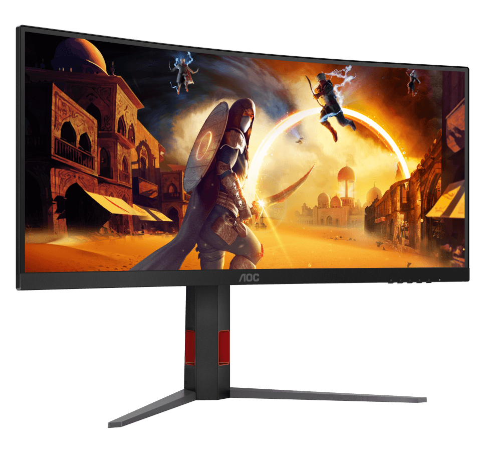 AOC CU34G4Z 34" WQHD Curved Gaming Monitor, WQHD 3440??1440 Fast VA, 0.3ms MPRT, 240 Hz, 1500R, DisplayHDR 400, Low Blue Light, HDMI 2.1, DP 1.4, Height Adjustable thumbnail 3
