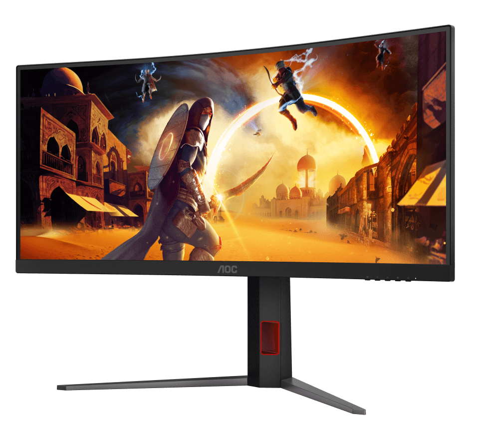 AOC CU34G4Z 34" WQHD Curved Gaming Monitor, WQHD 3440??1440 Fast VA, 0.3ms MPRT, 240 Hz, 1500R, DisplayHDR 400, Low Blue Light, HDMI 2.1, DP 1.4, Height Adjustable thumbnail 2