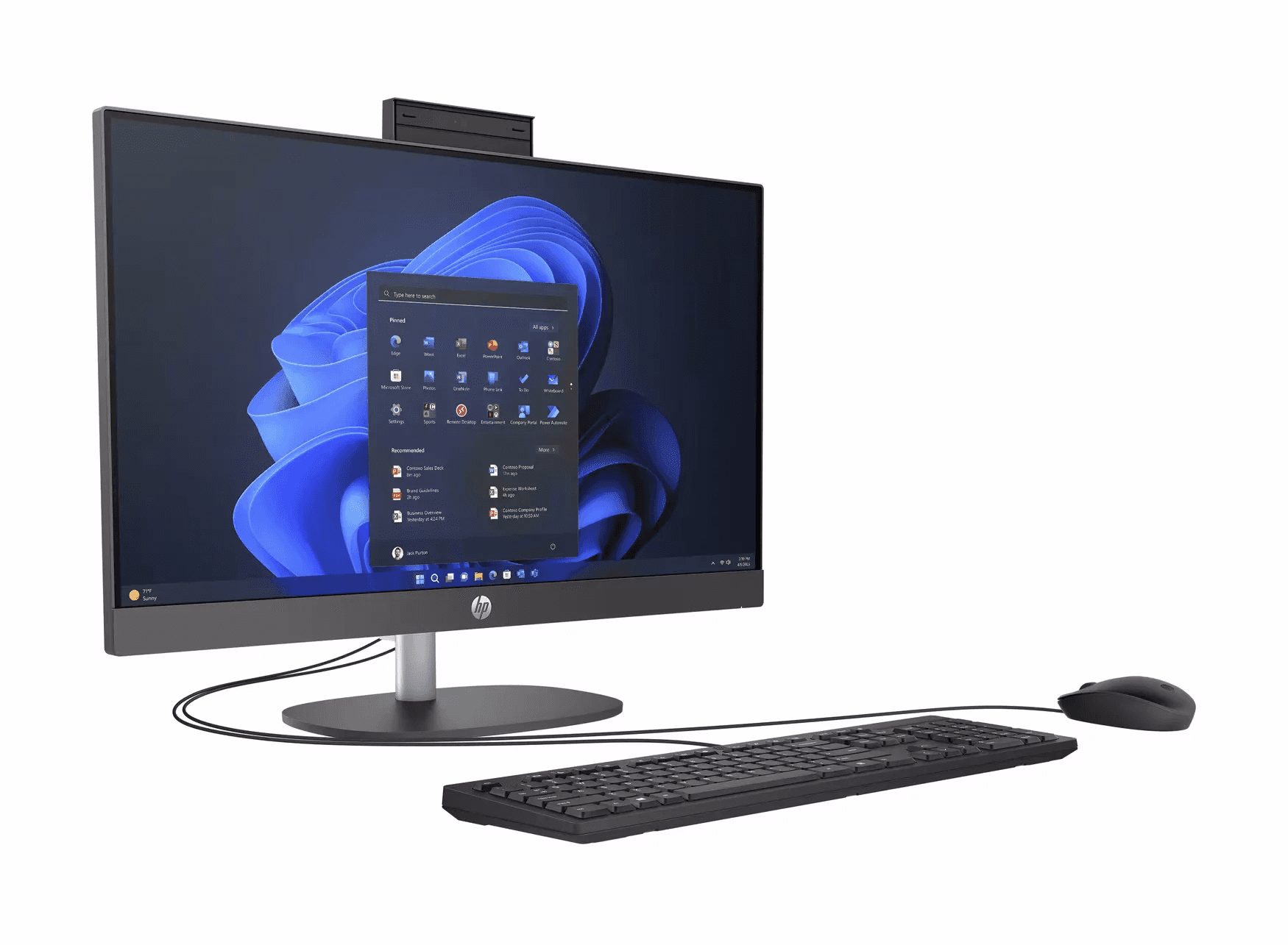 Hp HP ProOne 240 G10 All-in-One PC, 23.8" FHD IPS, Intel Core i7-1355U, 16GB RAM, 512GB SSD, 5MP Camera, Wi-Fi 6, DOS (No Pre-installed OS), Black | 9M9H4AT#BH5 - thumbnail 1