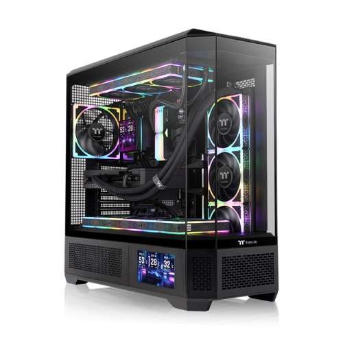 Thermaltake Thermaltake View 600 TG Black Full Tower E-ATX case, up to ten 120/140mm fans & 360mm/420mm radiators, built-in GPU bracket, Compatible Hidden-connector Motherboards | CA-11H-00F1WN-00 - thumbnail 1