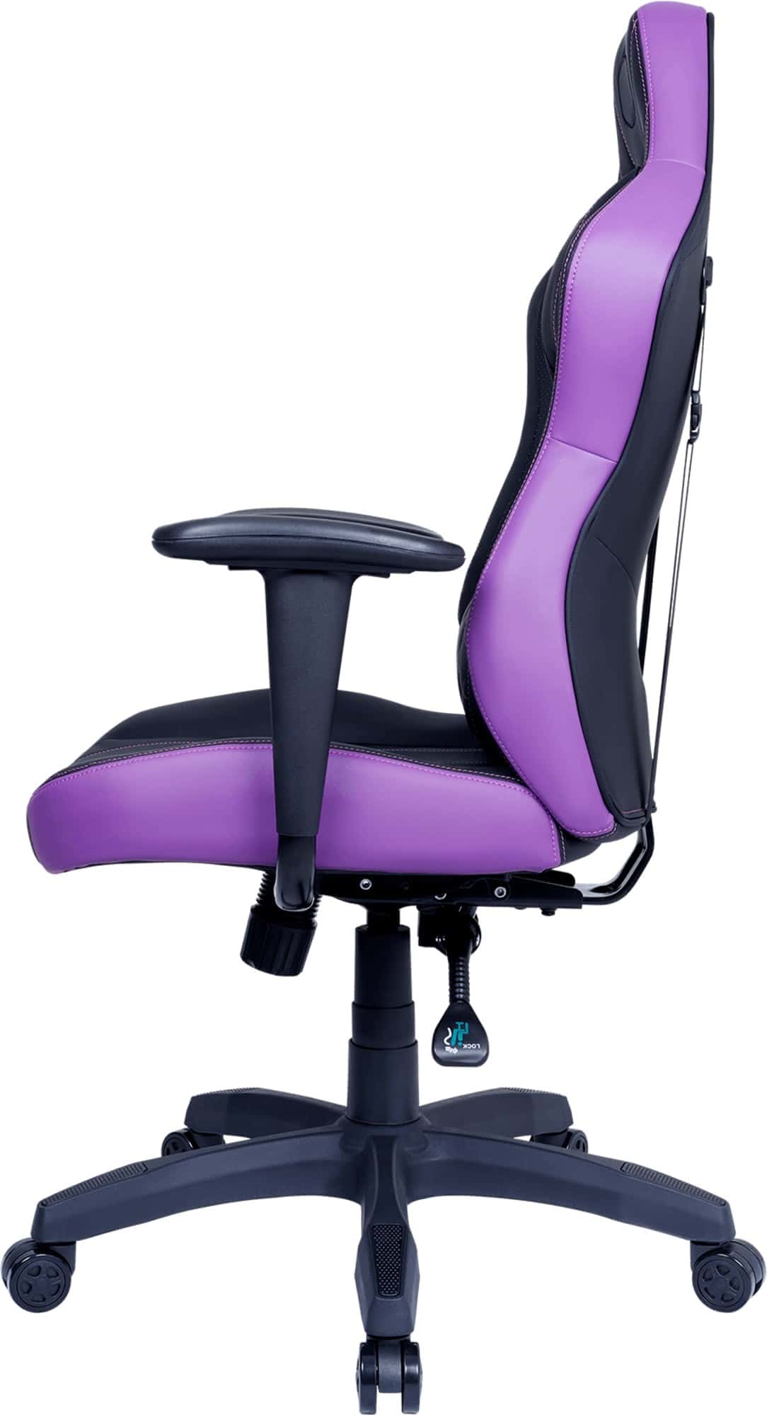Cooler Master Caliber E1 Gaming Chair,  Head & Lumbar Pillows, Comfortable & Breathable PU Leather, Splash / Dust Out, Purple | CMI-GCE1-PR thumbnail 6