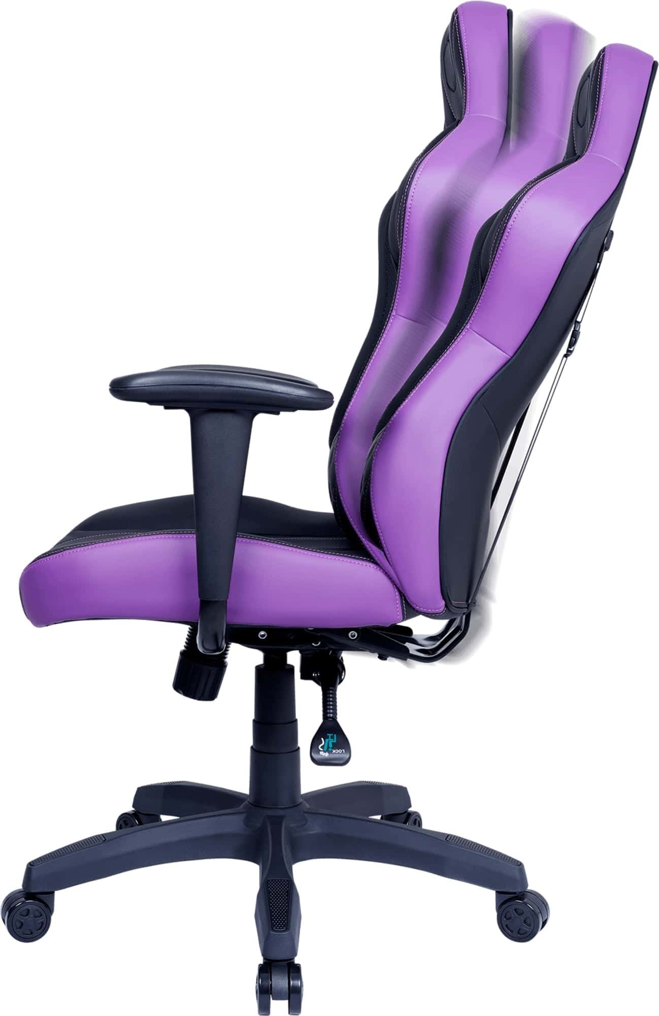 Cooler Master Caliber E1 Gaming Chair,  Head & Lumbar Pillows, Comfortable & Breathable PU Leather, Splash / Dust Out, Purple | CMI-GCE1-PR thumbnail 4