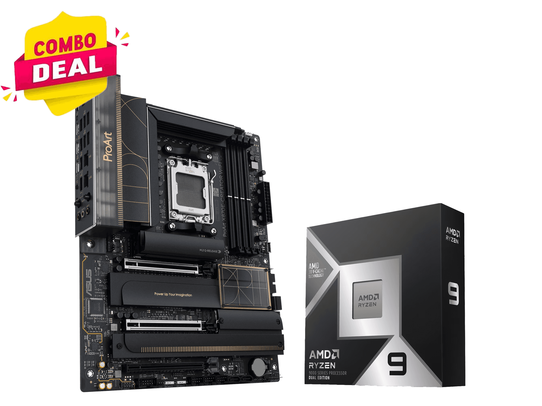 Nanotech ASUS ProArt X870E-Creator WiFi Motherboard & AMD Ryzen 9 9950X3D2 Processor Combo Deal, Ultimate AM5 Content Creation Workstation Bundle - thumbnail 1