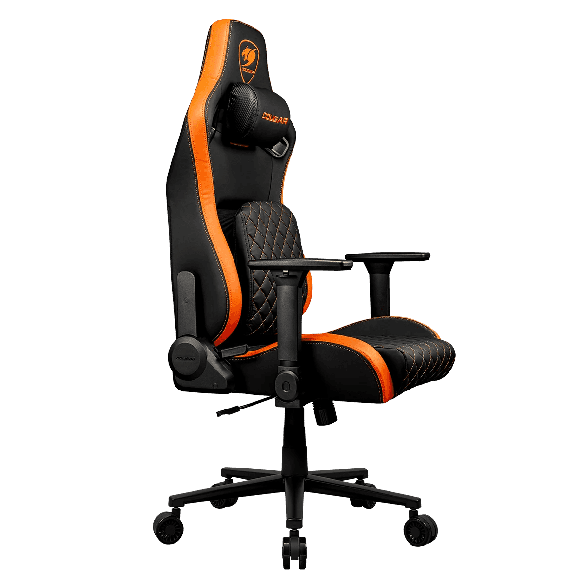 Cougar Defensor Gaming Chair, Hyper-Dura Surface, PushBack Advanced Lumbar Support, 4D Folding Armrests, 155° Reclining, Piston Lift Height Adjustment, Class 4 Gas Lift, Black | 3MDFLORB.0001 thumbnail 3