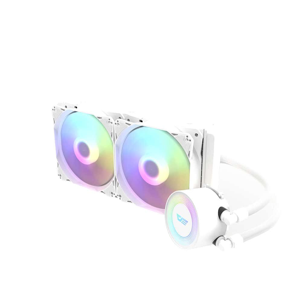 Darkflash darkFlash Aura DA-240 ARGB 240mm AIO Liquid CPU Cooler, White Edition, Dual 120mm PWM Fans - thumbnail 5