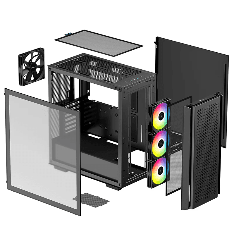 DEEPCOOL DeepCool CG560 Mid-Tower Case, ABS+SPCC+Tempered Glass, 5x Drive Bays, 7x Expansion Slots, Motherboard Support Upto E-ATX, Black | R-CG560-BKAAE4-G-1 - thumbnail 2