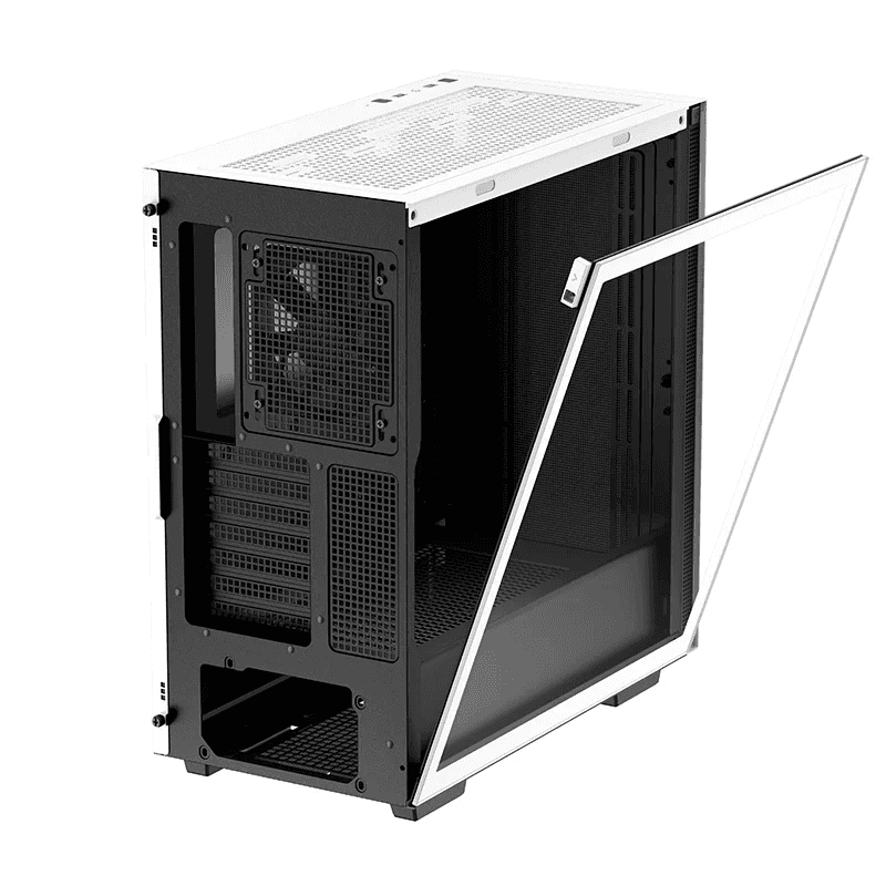 DEEPCOOL DeepCool CH510 WH Mid-tower ATX case, ABS+SPCC+Tempered Glass, 1x Pre-Installed Fans, 5x Drive Bays, 7x Expansion Slots, Motherboard Support Upto E-ATX, White | CH510-WHNNE1-G-1 - thumbnail 2