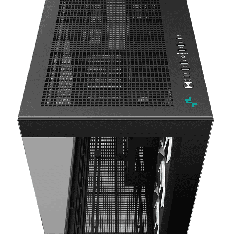 DEEPCOOL DeepCool CH780 Premium ATX+ case, ABS+SPCC+Tempered Glass, 1x Pre-Installed Fans, 5x Drive Bays, 3x Expansion Slots, Motherboard Support Up to E-ATX, Black | R-CH780-BKADE41-G-1 - thumbnail 3