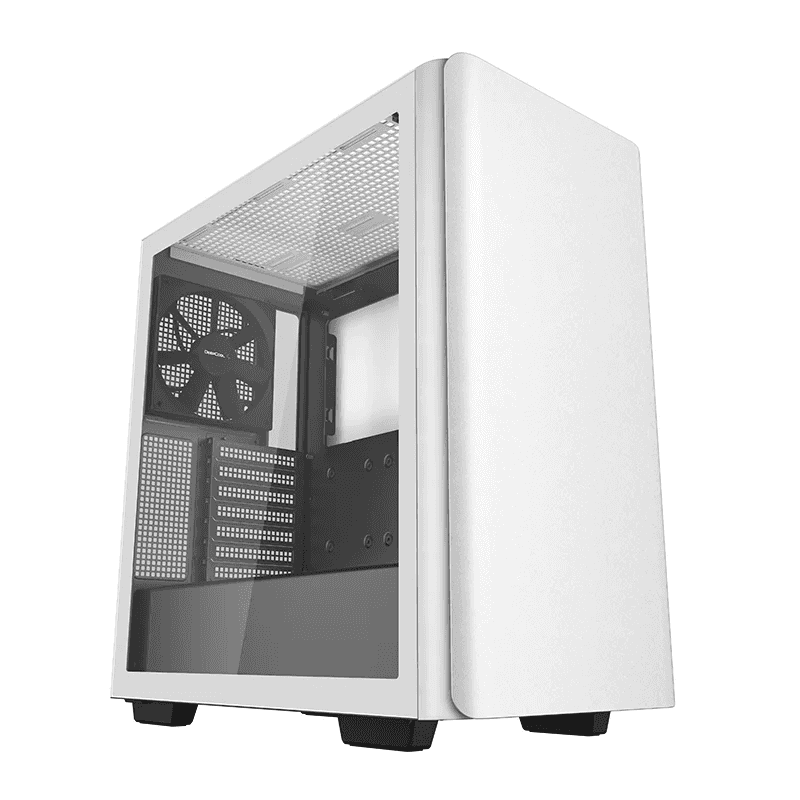 DEEPCOOL DeepCool CK500 Mid-Tower Case, 2x Pre Installed Fans, 4x Drive Bays, 7x Expansion Slots, ABS+SPCC+Tempered Glass, Balanced airflow and noise performance, White | R-CK500-WHNNE2-G-1 - thumbnail 1