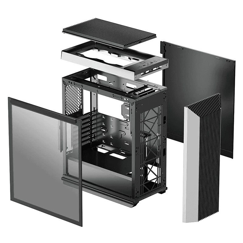 DEEPCOOL DeepCool CL500 ADD-RGB 4F Mid-Tower ATX Case, Magnetic Side Panel with Tempered Glass with 120mm 4 A-RGB Fans, 5x Drive Bays, 7x Expansion Slots, Motherboard Supports Up to ATX, Black & Gray | R-CL500-BKNMA4N-A-1 - thumbnail 2