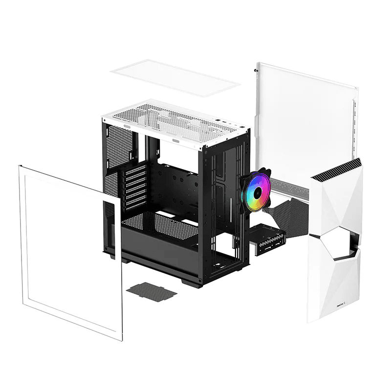 DEEPCOOL DeepCool CYCLOPS Mid-Tower Case, ABS+SPCC+Tempered Glass, 5x Drive Bays, 7x Expansion Slots, 1x Pre-Installed Fans, Motherboard Support Up To E-ATX, White | WHAAE1-C-1 - thumbnail 5