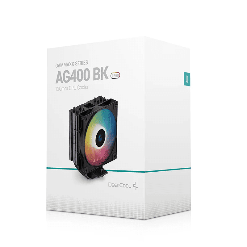 DEEPCOOL DeepCool AG400 BK ARGB Single Tower 120mm CPU Cooler, 2000 RPM Fan Speed, 75.89 CFM Airflow, ARGB LED, 3.36W Power, ???31.6 dB(A) Fan Noise, LGA1700/1200/AM5/AM4 Black |  R-AG400-BKANMC-G-2 - thumbnail 2