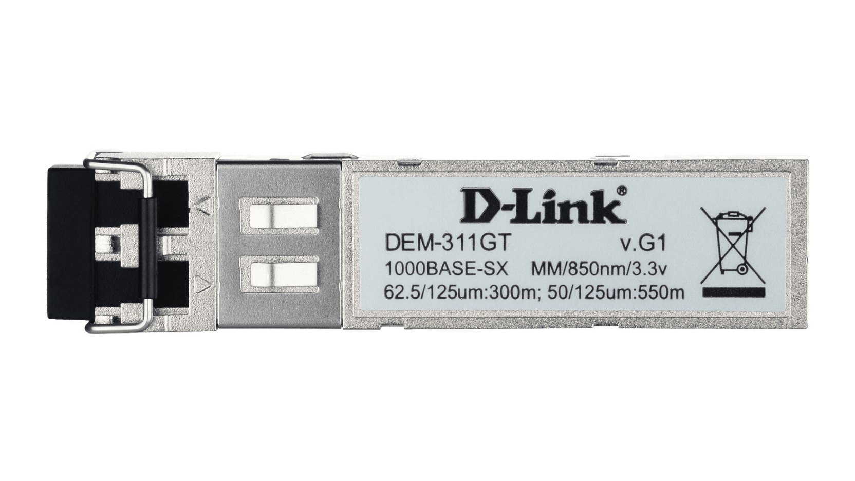 D-Link DEM-311GT 1000BASE-SX Multi-Mode 550 M LC SFP Transceiver SILVER thumbnail 2