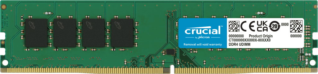 Crucial Crucial 32GB Desktop DDR4 3200 MHz UDIMM Memory Module, 22 CAS Latency, PC4-25600, Non-ECC | CT32G4DFD832A - thumbnail 2