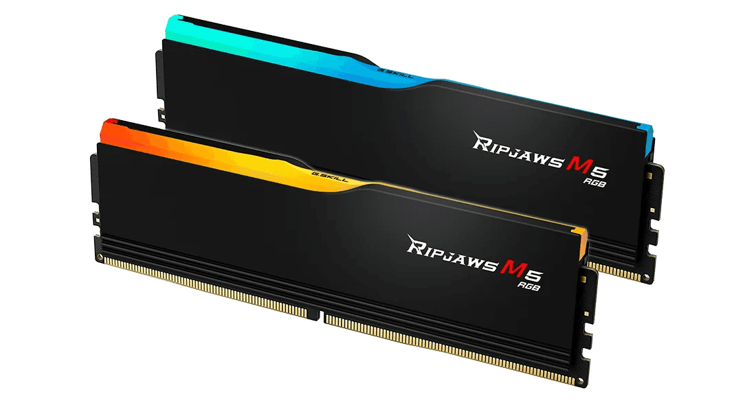 G.SKILL G Skill Ripjaws M5 RGB DDR5-6400 CL32-39-39-102 1.40V 64GB (2x32GB) Intel XMP Memory Kit (RAM), Black | F5-6400J3239G32GX2-RM5RK - thumbnail 1