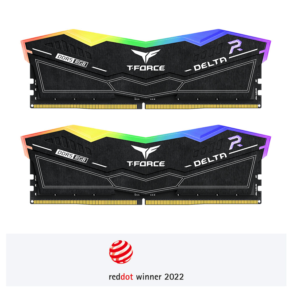 T Force DELTA RGB 64GB(2x32GB) DDR5 DESKTOP MEMORY KIT, 6000MHz CL38, Black | FF3D564G6000HC38GDC01 thumbnail 2