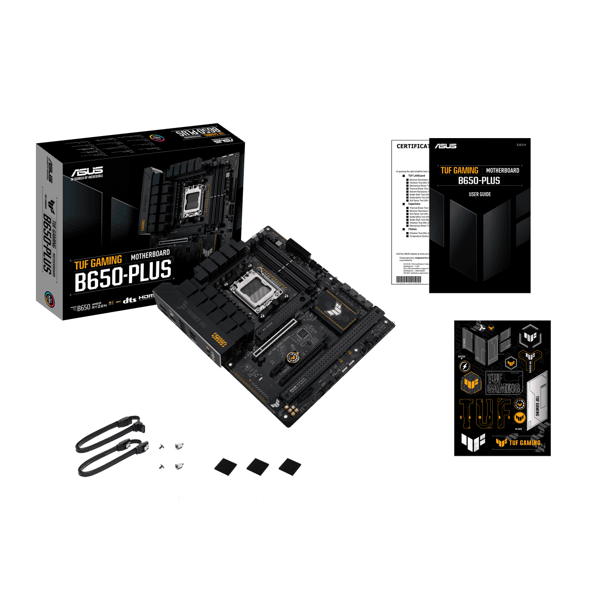 ASUS TUF GAMING B650-PLUS ATX Motherboard, AM5 Socket, AMD B650 Chipset, Realtek 2.5Gb Ethernet, 4 xDIMM DDR5 Memory 128GB Max, 1x PCIe 4.0/3.0 x16, 4x SATA 6Gb/M.2, 1HDMI/DP | 90MB1BY0-M0EAY0 thumbnail 2