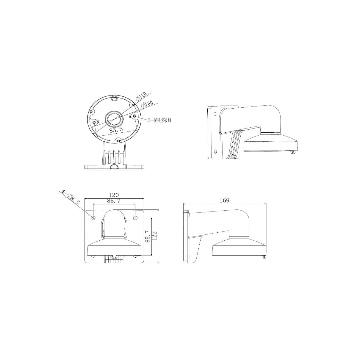 HIKVISION Hikvision DS-1272ZJ-110 Wall Mount Aluminum alloy White - thumbnail 5