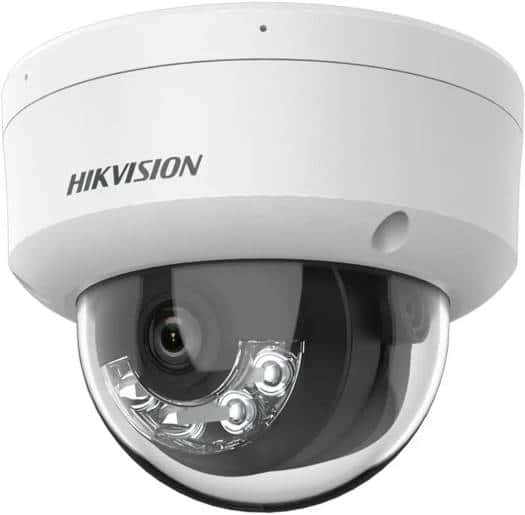 HIKVISION Hikvision 2 MP Smart Hybrid Light Fixed Dome Network Camera, 2.8mm Lens, H.265+ Compression, Built-in Mic, Up to 30M IR Range, Built-in Mic, IP67 Water & Dust Resistant, White | DS-2CD1123G2-LIU - thumbnail 1