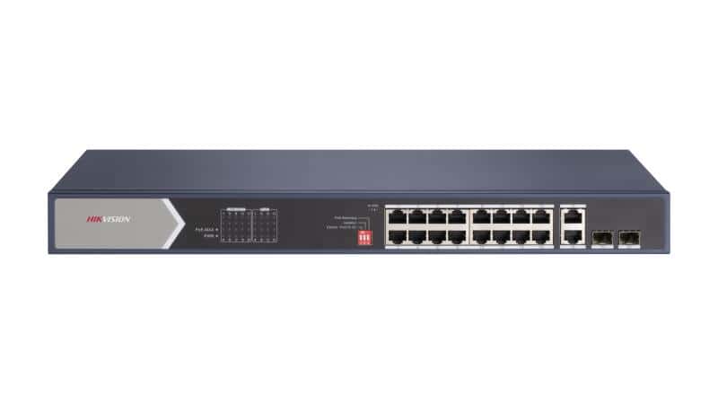 HIKVISION Hikvision DS-3E0520HP-E 16 Port Gigabit Unmanaged POE Switch, 12x Gigabit PoE port, 4x Gigabit Hi-PoE port, 2x Gigabit RJ45 port, 2x Gigabit fiber optical port - thumbnail 1