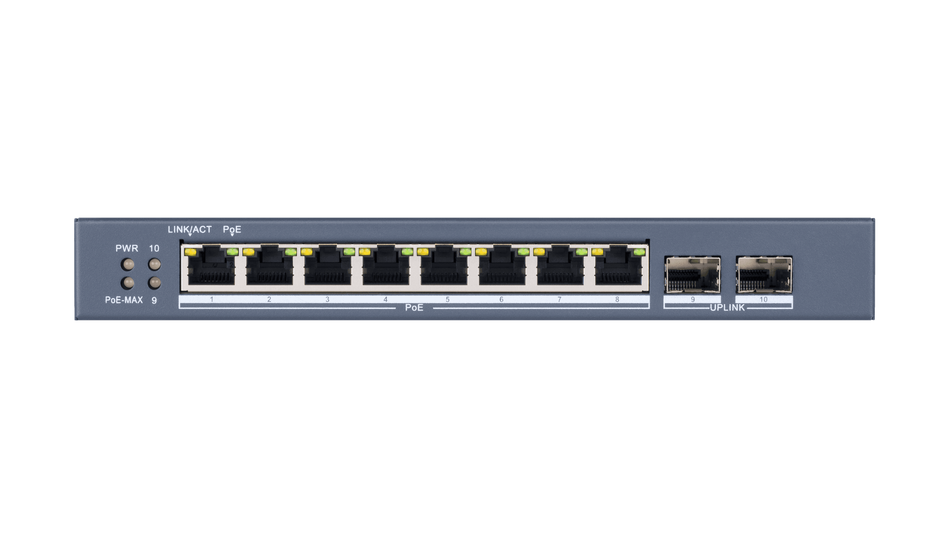 HIKVISION Hikvision DS-3E1510P-E 8 Port Gigabit Web POE Switch, 8 ?? gigabit PoE ports, 2 ?? gigabit fiber optical ports, 20 Gbps, Reliable fan-free design - thumbnail 2