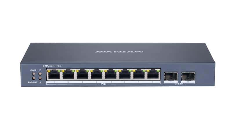 HIKVISION Hikvision DS-3E1510P-SI Smart Managed 8-Port Gigabit PoE Switch, 8x Gigabit PoE Ports, and 2x Gigabit Fiber Optical Ports - thumbnail 1