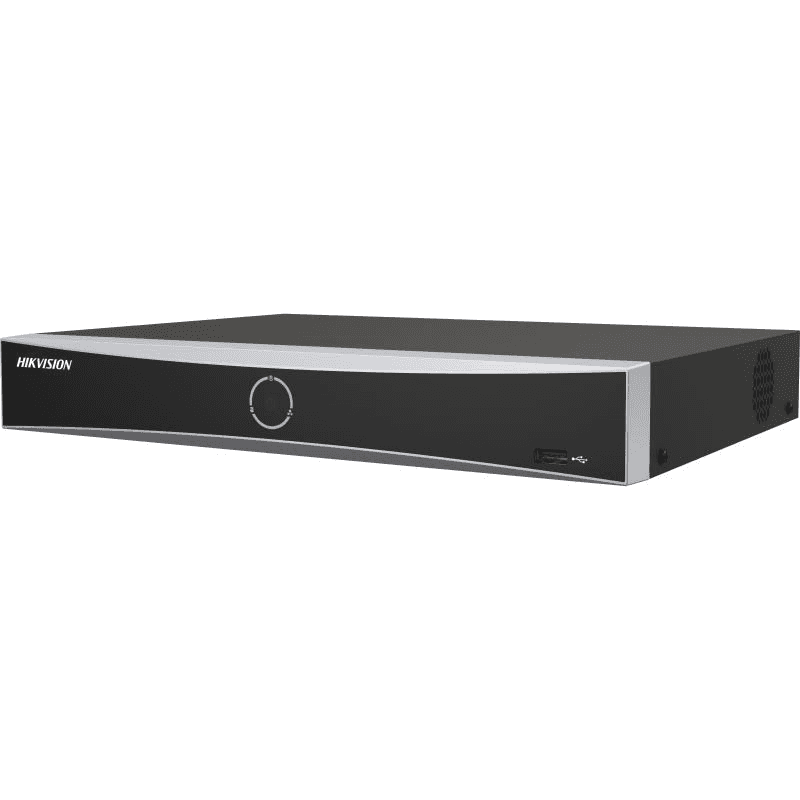HIKVISION Hikvision DS-7604NXI-K1/4P 4-ch PoE 1U K Series AcuSense 4K NVR, Up to 4-ch IP camera inputs, plug & play with 4 power-over-Ethernet (PoE),  Up to 1-ch@12 MP, Up to 40 Mbps,  Facial recognition, perimeter protection, motion detection 2.0 (AI) - thumbnail 1