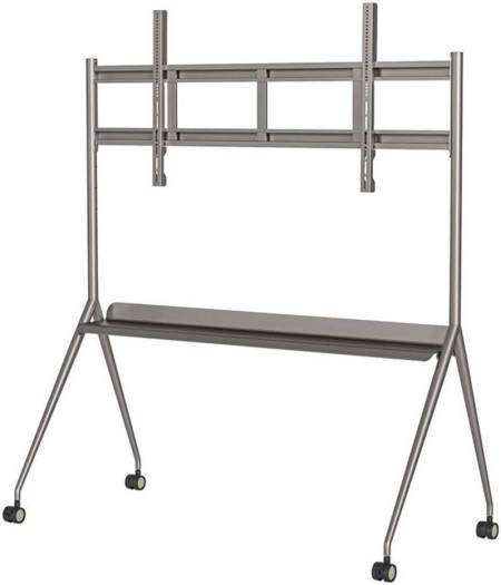 HIKVISION  Hikvision DS-D5ABKY2-S Mobile Monitor Stand for Interactive Screen, High Quality Cold Rolled Steel Construction, Compatible Up to 55/65/75" Screens, Max Load 85kg, Silver-Gray | DS-D5ABKY2-S - thumbnail 2