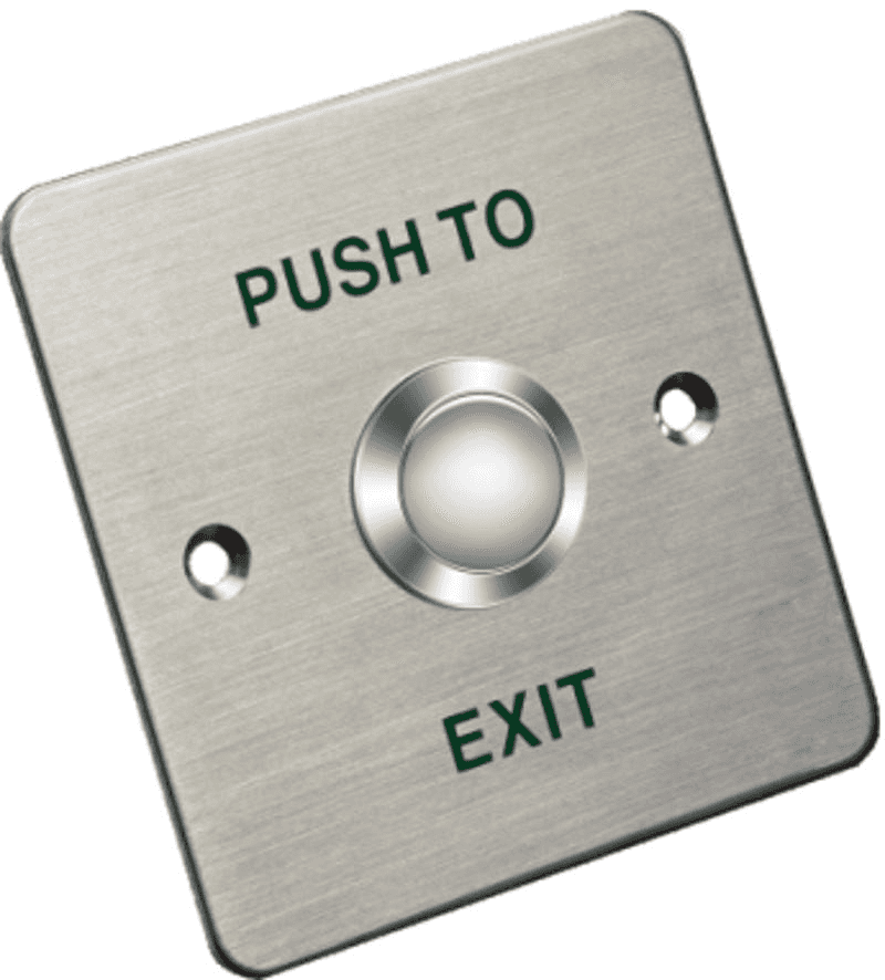 HIKVISION Hikvision DS-K7P01 Exit Button Accessary of Magnetic Lock, (LWH) 86 8628.9mm, Aluminum Alloy Panel, Metal Button, 3A@36VDC Max, Suitable Doors For Hollow Doorframe and Embedded-electric Box - thumbnail 1