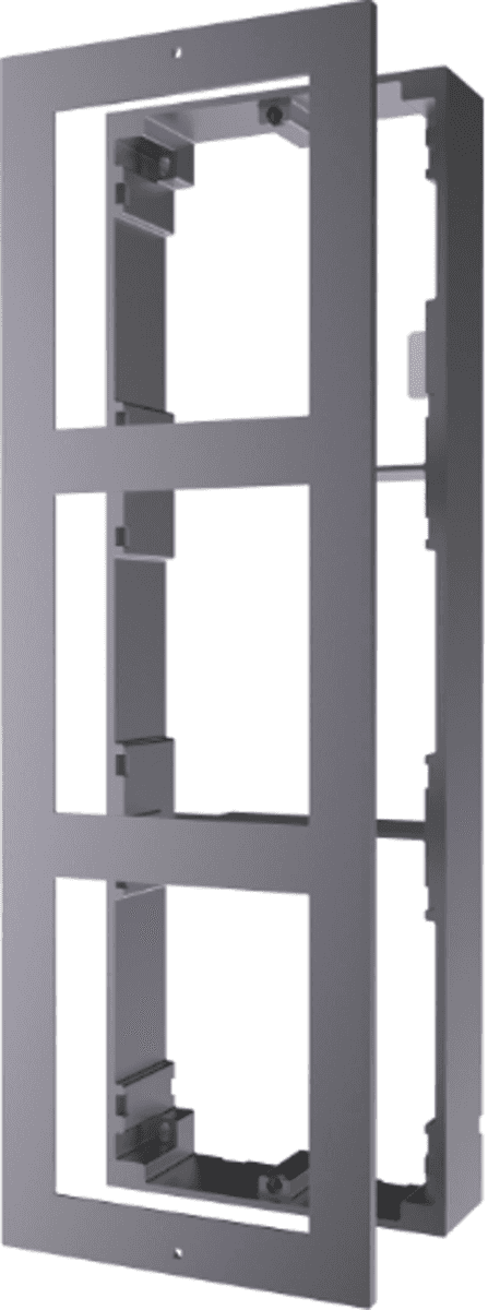 HIKVISION Hikvision DS-KD-ACW3 Accessory Package, 2nd Video Intercom Brackets, 3 Surface mounting module brackets of modular door station includes 3 module frame , 3 module front panel, 1 button cover and some other necessary accessories, Aviation aluminum - thumbnail 1