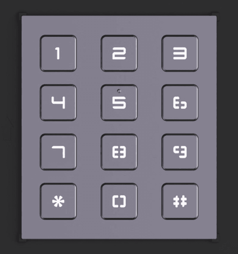 HIKVISION Hikvision DS-KD-KP KD8 Series Pro Modular Door Station, Keypad module of modular door station, Supporting input pin code to open door, call indoor station, IP65 & IK07, Easy to use and extend, Backlight compensation behind the keypad buttons - thumbnail 1