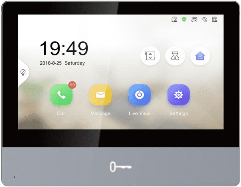 HIKVISION Hikvision DS-KH8350-WTE1 KH8 Series Indoor Station, 7-inch IPS touch screen with 1024 ?? 600 resolution, Convenient Hik-Connect APP Mobile Control, Receive calls, open the door and live view remotely, Support voice messages when no response Device - thumbnail 1