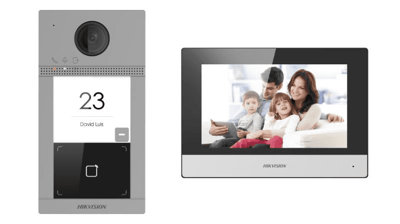 Hikvision DS-KIS604-S(C) Network Video Intercom Kit (Bundle), Network video intercom bundle for villa or house, Stores messages and captured pictures in the TF card thumbnail 1