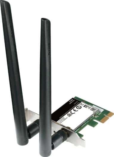 D-Link Wireless AC1300 Dual Band PCIe Desktop Adapter, 1300 Mbps, Black | DWA-582 thumbnail 1