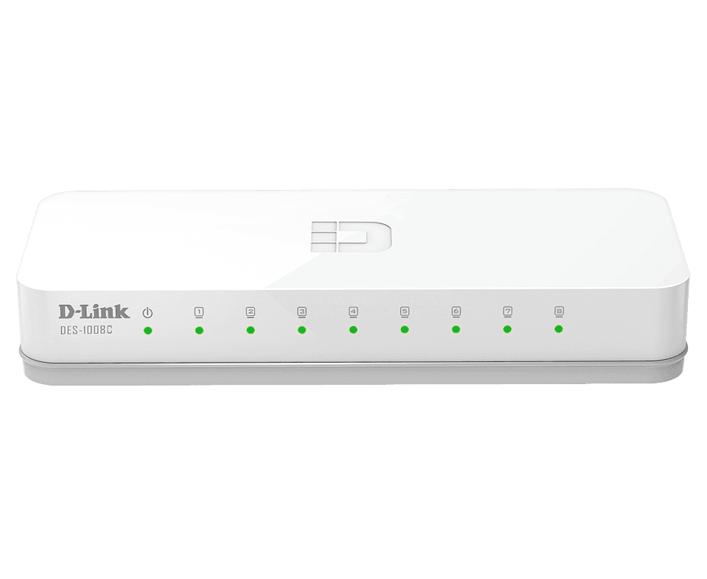 D-link D-Link DES-1008C 8-Port Fast Ethernet Unmanaged Desktop Switch, Compact Fanless Design, D-Link Green Energy Saving - thumbnail 1