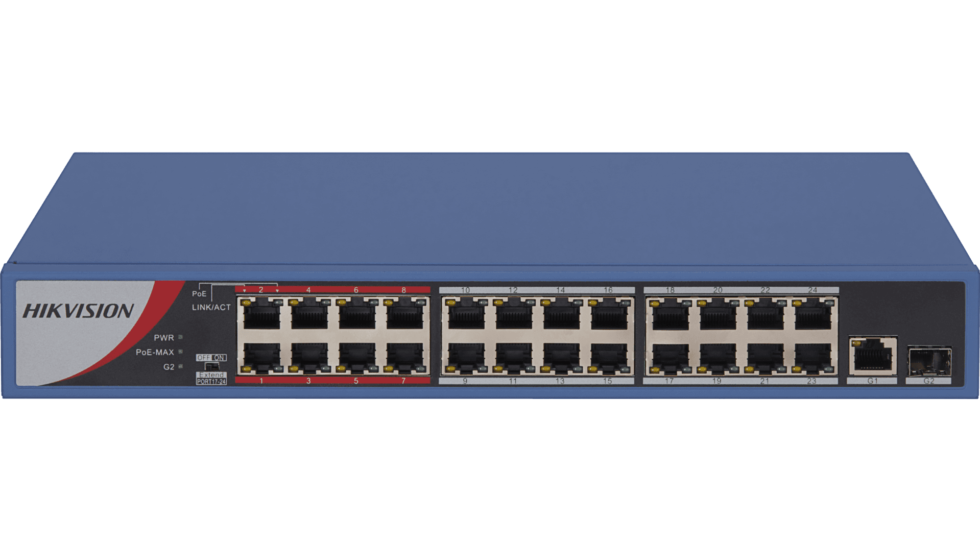 Hikvision DS-3E0326P-E/M(B) 24 Port Fast Ethernet Unmanaged POE Switch, Up to 300 m Long Range PoE Transmission. thumbnail 1