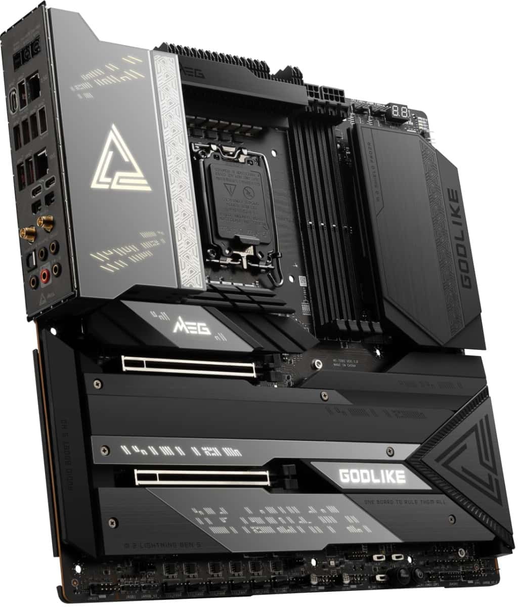 MSI MSI MEG Z790 GODLIKE LGA 1700 EATX Motherboard, 4x DDR5 Slot & Up to 192GB Max Memory, Bluetooth 5.3/ Wi-Fi 6E / 10Gbps LAN, 7x M.2, 2x PCIE x16, USB 3.2 Type-C / A, Thunderbolt 4, Black | 911-7D85-00 - thumbnail 5