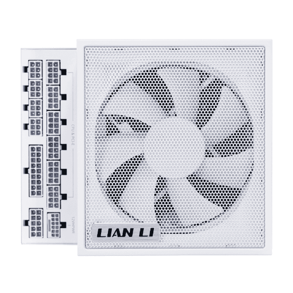 Lian-Li EDGE GOLD Fully Modular Power Supply, 1000W Power, 80 PLUS Gold Efficiency, 120mm FDB Fan Type, Active PFC, ATX 3.1 Form Factor, 2400 RPM Fan Speed, White | EG1000G.WH00 thumbnail 1