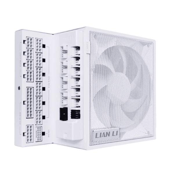 Lian Li EDGE GOLD 1200W ATX PSU Power Supply, ATX 3.1, PCIe 5.1 ready, Detachable USB hub with 4 internal USB 2.0, Removable magnetic fan dust filter, Fully modular braided-texture cables, 80 PLUS Gold efficiency, White | G9P.EG1200G.WH00.UK thumbnail 1