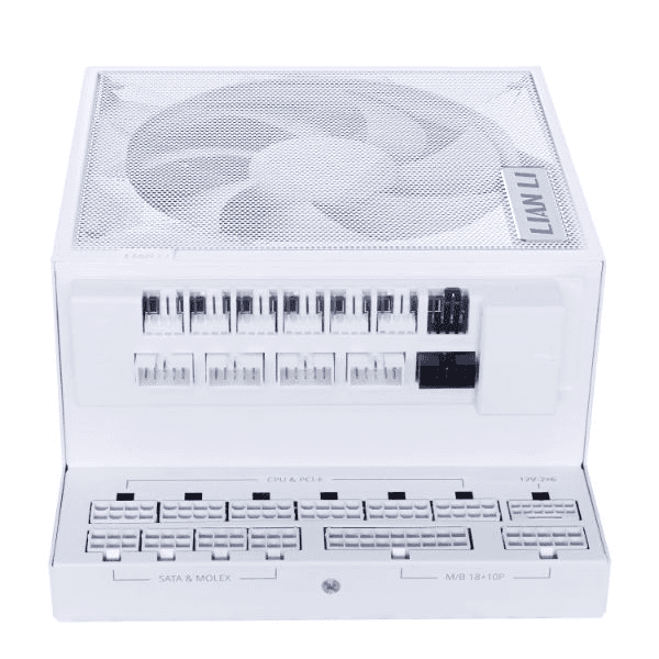 Lian Li EDGE GOLD 1200W ATX PSU Power Supply, ATX 3.1, PCIe 5.1 ready, Detachable USB hub with 4 internal USB 2.0, Removable magnetic fan dust filter, Fully modular braided-texture cables, 80 PLUS Gold efficiency, White | G9P.EG1200G.WH00.UK thumbnail 3