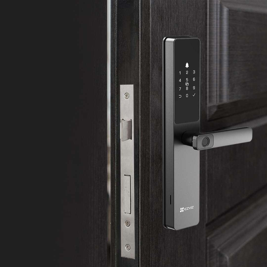 EZVIZ EZVIZ Smart Lock DL05, 7-in-1 Keyless Entry Door Lock, with Fingerprint Access – Secure Keyless Entry, Multiple Unlock Options, Instant Alerts, Weather-Resistant, Child Safety Privacy Control, Black | CS-DL05 - thumbnail 5