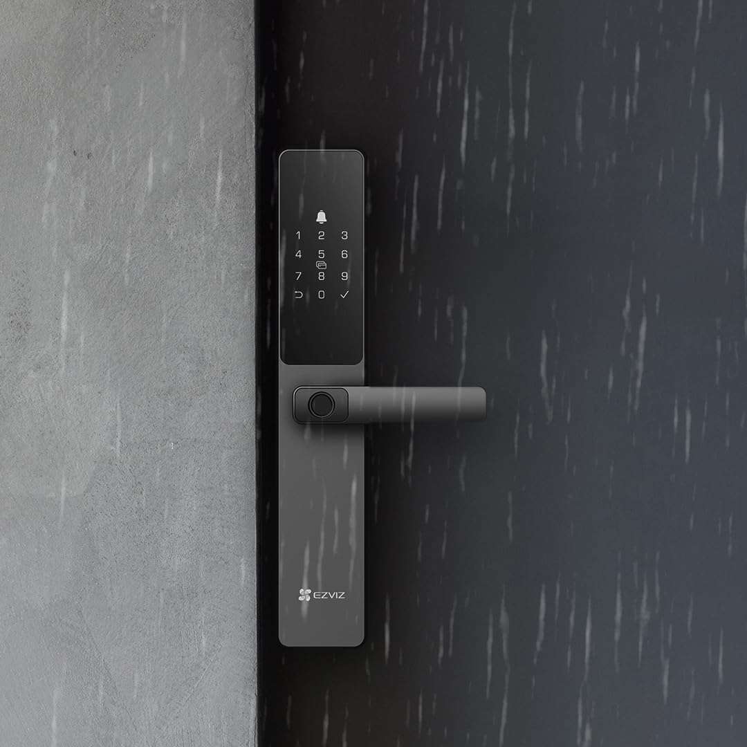 EZVIZ EZVIZ Smart Lock DL05, 7-in-1 Keyless Entry Door Lock, with Fingerprint Access – Secure Keyless Entry, Multiple Unlock Options, Instant Alerts, Weather-Resistant, Child Safety Privacy Control, Black | CS-DL05 - thumbnail 2