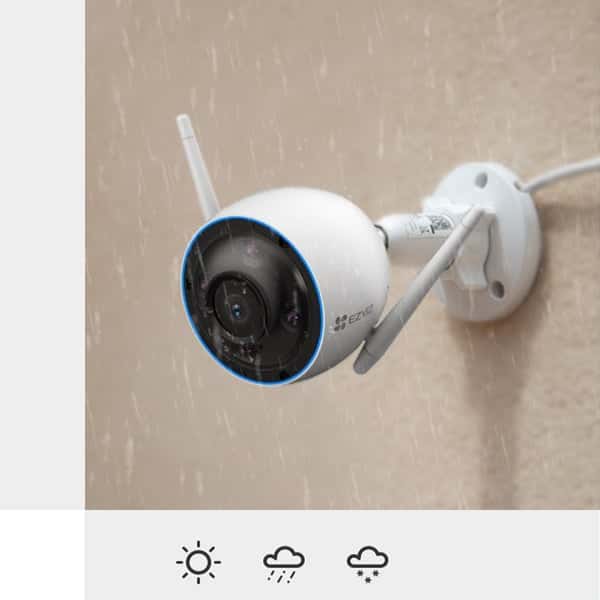 Ezviz H3 3K Smart Home Camera, Color Night Vision, Two Way Talk, AI Powered Human, Supports Local Micro SD Card, Active Defense, Vehicle Shape Detection, 2.4Ghz Wifi Connectivity, White | CS-H3 thumbnail 3