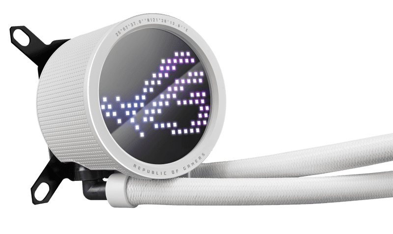 Asus ASUS ROG Ryuo III 360 ARGB CPU LIQUID COOLER White Edition(3x addressable 120mm radiator fans, Anime Matrix??? LED display, compatible with Intel LGA 1700, 115x, 1200 & AM4, AM5 socket, white),90RC00I2-M0UAY0,|UPC: 195553943277 - thumbnail 5