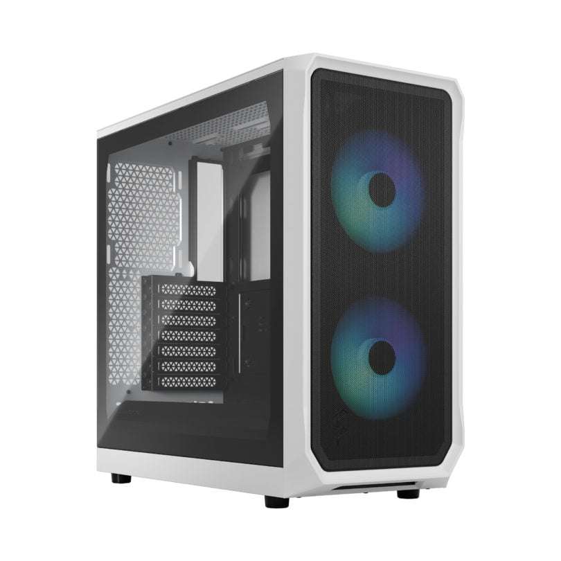 Fractal Design Fractal Design Focus 2 RGB TG Clear Tint ATX PC Case, Temp Glass Side Panel, Mesh Design Front, High Airflow, Up to 6x120mm Fan &amp; Up to 360mm Radiator, Smart Config, 2xUSB 3.0, White | FD-C-FOC2A-04 - thumbnail 5